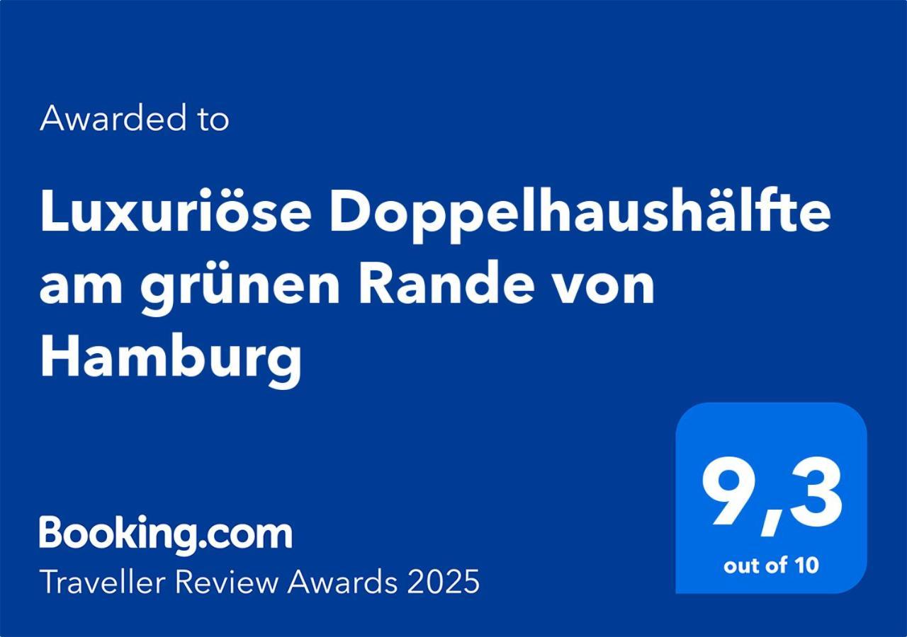 Ferienwohnung Luxurioese Doppelhaushaelfte Am Gruenen Rande Von Hamburg Oststeinbek Exterior foto